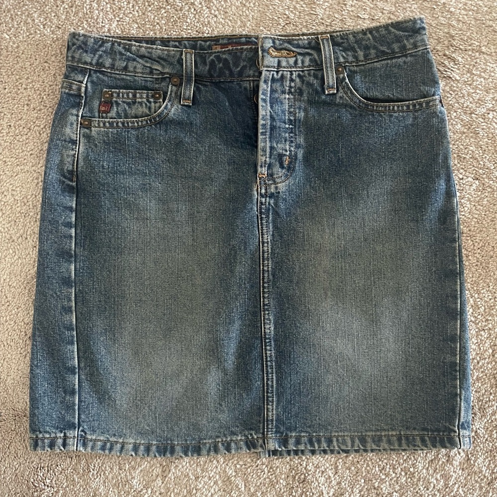 LEI Denim Button-Fly Mini Skirt Size 5